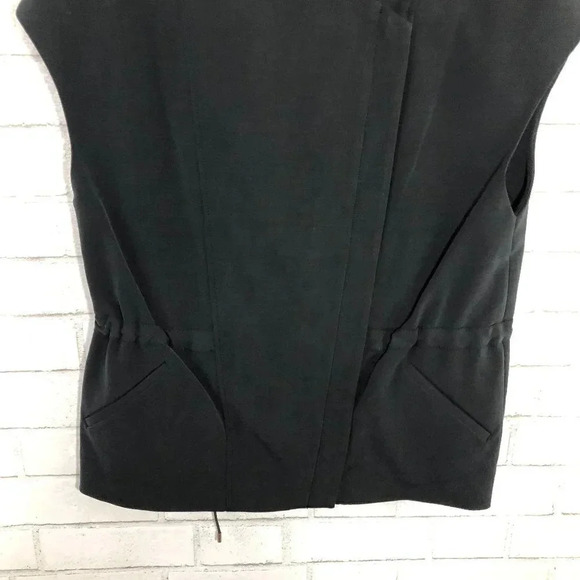 Vince Black Cupro Asymmetric Vest Women's Size Medium - Picture 5 of 13